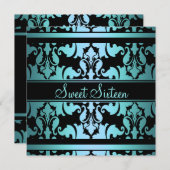 ブルーダマ王室のスクスウィート16誕生日招待状 招待状 (正面/裏面)