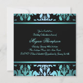 ブルーダマ王室のスクスウィート16誕生日招待状 招待状 (裏面)