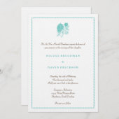 ブルーダリアシンプルエレガンス結婚式招待状 招待状 (正面/裏面)