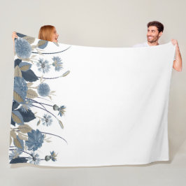 ブルーダリアスコーンフラワー フリースブランケット