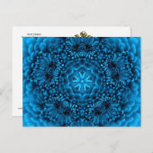 ブルーダリアフロワー抽象芸術フローラ ポストカード (正面/裏面)