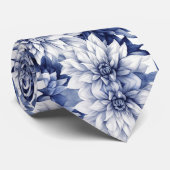ブルーダリアフローラルパターン1 ネクタイ (ロール)