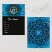 ブルーダリア花花びらサファイアジェムモノグラム 名刺 (正面/裏面)