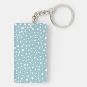 ブルーダルマチアンスポット、ダルマチアンドット、点々のあるプリント キーホルダー (裏面)
