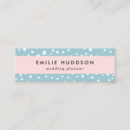 ブルーダルマチアンスポット、ダルマチアンドット、点々のあるプリント スキニー名刺