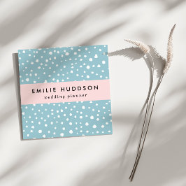 ブルーダルマチアンスポット、ダルマチアンドット、点々のあるプリント スクエア名刺