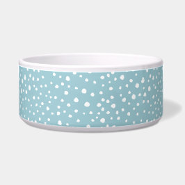 ブルーダルマチアンスポット、ダルマチアンドット、点々のあるプリント ボウル