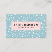 ブルーダルマチアンスポット、ダルマチアンドット、点々のあるプリント 名刺 (正面)