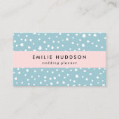 ブルーダルマチアンスポット、ダルマチアンドット、点々のあるプリント 名刺 (正面)