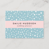 ブルーダルマチアンスポット、ダルマチアンドット、点々のあるプリント 名刺 (正面)