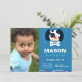 ブルーダルマチア誕生日招待状と写真 招待状 (スタンド正面)