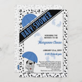 ブルーダルマチア赤ちゃんシャワー 招待状 (正面/裏面)