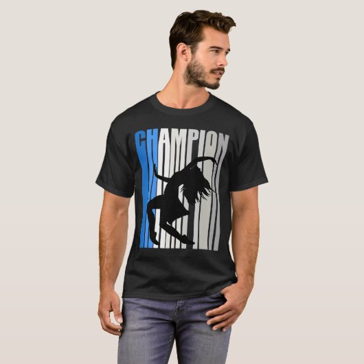 ブルーダンスチャンピオンガールズ誕生日の演劇ダンス Tシャツ (正面フル)