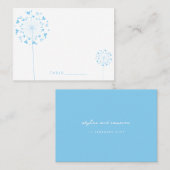 ブルーダンデリオンフラワーズラブハートサマー結婚ズ プレイスカード (正面/裏面)