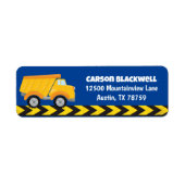 ブルーダンプトラック子供の誕生日パーティー差出人住所 ラベル (正面)