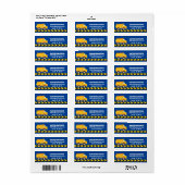 ブルーダンプトラック子供の誕生日パーティー差出人住所 ラベル (フルシート)