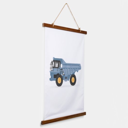 ブルーダンプトラック建築車用デコール 吊り下げ型タペストリー (傾斜あり)