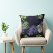 ブルーダークエレガントパーム葉 クッション (椅子)