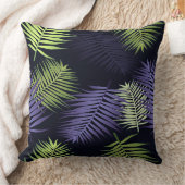 ブルーダークエレガントパーム葉 クッション (ブランケット)