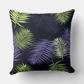 ブルーダークエレガントパーム葉 クッション (裏面)