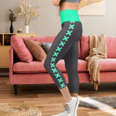 ブルーダークパーソナライズされたグレーペットキャットモマストリートウェア カプリレギンス