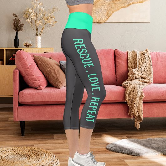 ブルーダークパーソナライズされたグレーペットキャットモマストリートウェア カプリレギンス