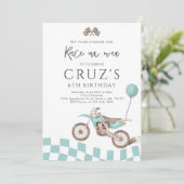 ブルーダートバイクボーイモトクロスレーシングバースデーパーティー 招待状 (スタンド正面)