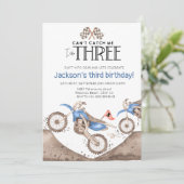 ブルーダートバイク 3歳の誕生日 - 捕まえられないよ 招待状 (スタンド正面)