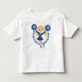 ブルーチアリーダーブロンド – かわいい応援 トドラーTシャツ