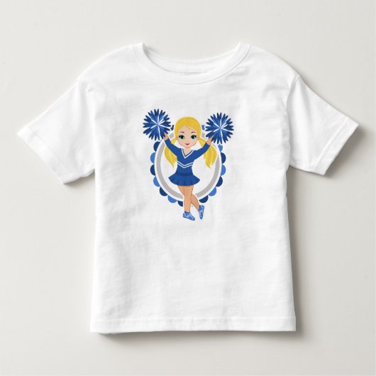 ブルーチアリーダーブロンド – かわいい応援 トドラーTシャツ (正面)