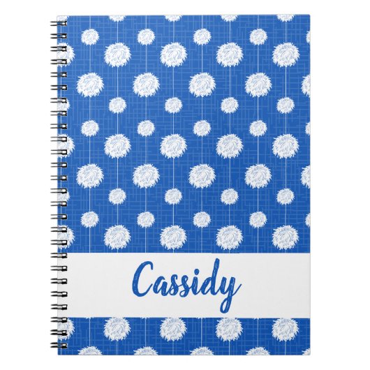 ブルーチアリーダーPOMポムパターン ノートブック (正面)