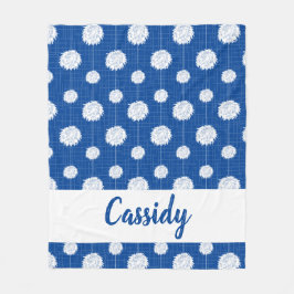 ブルーチアリーダーPOMポムパターン フリースブランケット