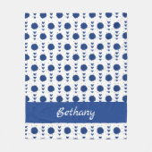 ブルーチアリーダーPOM POMS & POMSハートパターン フリースブランケット (正面)