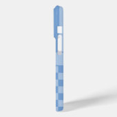 ブルーチェッカーストライプのオーダーメイド Case-Mate iPhoneケース (裏面 / 左)