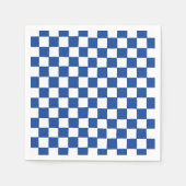 ブルーチェッカーブライダルシャワー スタンダードカクテルナプキン (正面)
