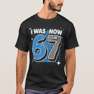 ブルーチェッカーボーイ 6歳から7歳の誕生日 Tシャツ