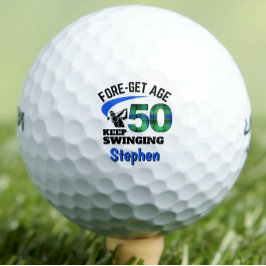 ブルーチェックの50歳の誕生日パーティー FORE-Get Age 50 ゴルフボール