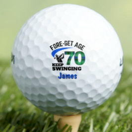 ブルーチェックの70歳の誕生日パーティー FORE-Get Age 70 ゴルフボール