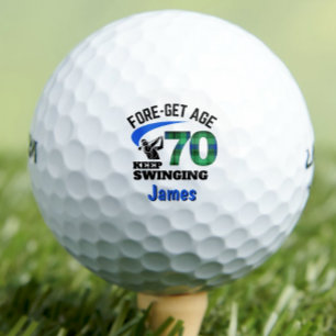 ブルーチェックの70歳の誕生日パーティー FORE-Get Age 70 ゴルフボール