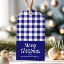 ブルーチェックスクリプトクリスマス