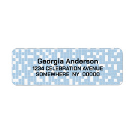 ブルーチェックパターン差出人住所 ラベル