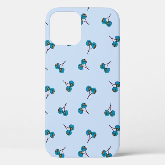 ブルーチェリーパターン ケース・メイト iPhoneケース Case-Mate iPhoneケース (裏面)