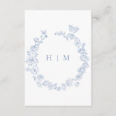 ブルーチエレガントノイスリーバードクレスト結婚の詳細 エンクロージャーカード (裏面)