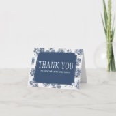 ブルーチエレガントノイスリ結婚ーの サンキューカード (正面)