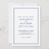 ブルーチエレガントノセリーバードフローラ結婚ズ 招待状 (正面)