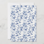 ブルーチエレガントノセリーバードフローラ結婚ズ 招待状 (裏面)