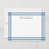 ブルーチキングストライプサンキューカード サンキューカード (正面)