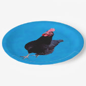 ブルーチキンストラット、誕生日紙プレート ペーパープレート (アングル)