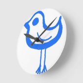 ブルーチキン ラウンド壁時計 (傾斜)