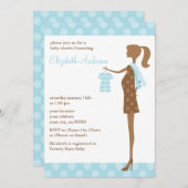 ブルーチック ママトゥビー ベイビーシャワー 招待状 (正面/裏面)